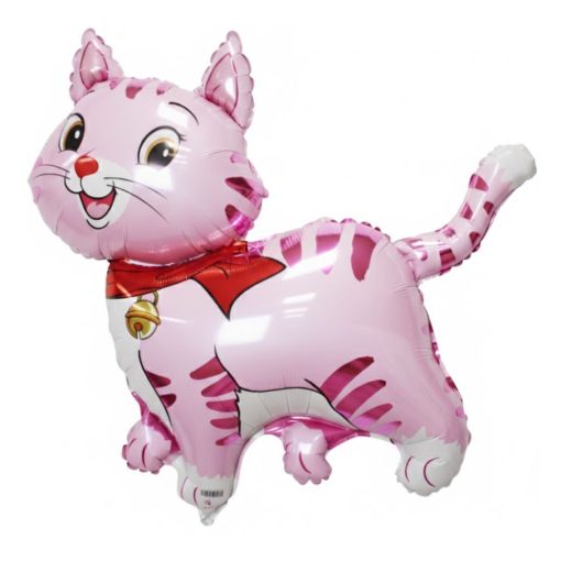 Кулька фігура Котик рожевий з гелієм