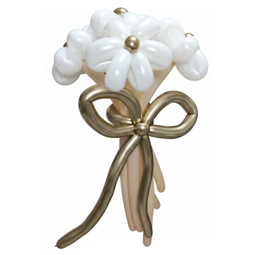 Букет квітів з повітряних кульок Бежево - Білий (5 шт)