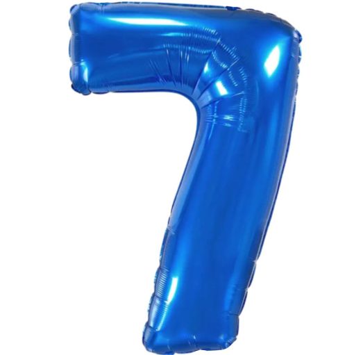 Кулька цифра 7 синя | 81 см з гелієм