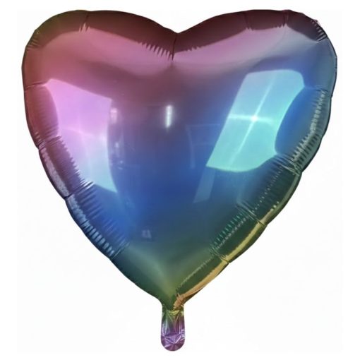 Кулька серце Металік Градієнт | 45 см з гелієм