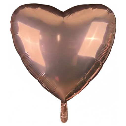 Кулька серце Металік Рожеве Золото | 45 см з гелієм