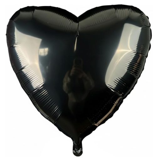 Кулька серце Пастель Чорне | 45 см з гелієм