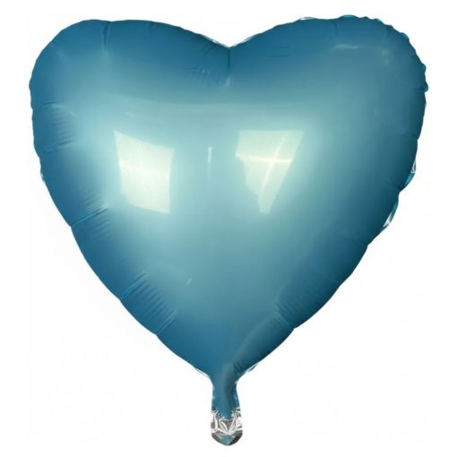 Кулька серце Сатин Блакитне | 45 см з гелієм