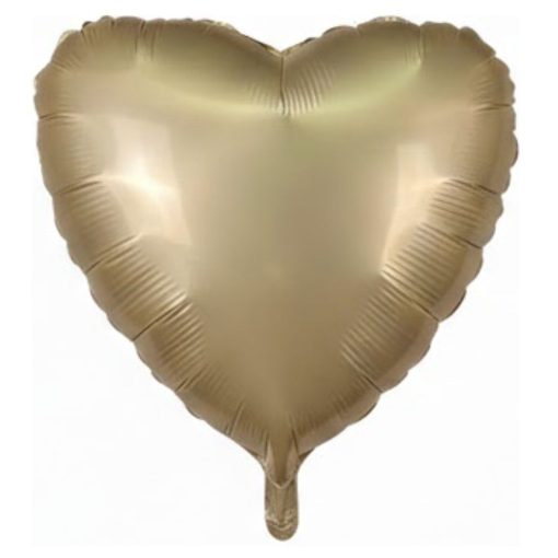 Кулька серце Сатин Бронзове | 45 см з гелієм