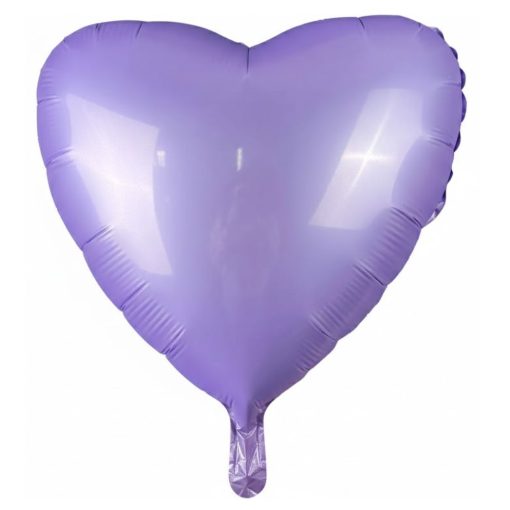 Кулька серце Сатин Бузкове | 45 см з гелієм