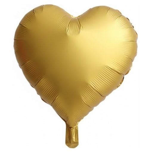 Кулька серце Сатин Золото | 45 см з гелієм