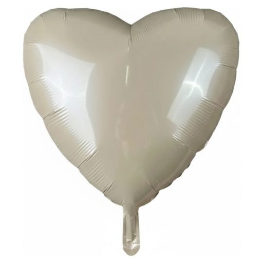 Кулька серце Сатин Кремове | 45 см з гелієм