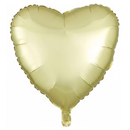 Кулька серце Сатин Лимон | 45 см з гелієм