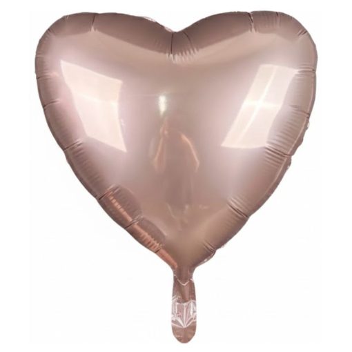 Кулька серце Сатин Машрум | 45 см з гелієм