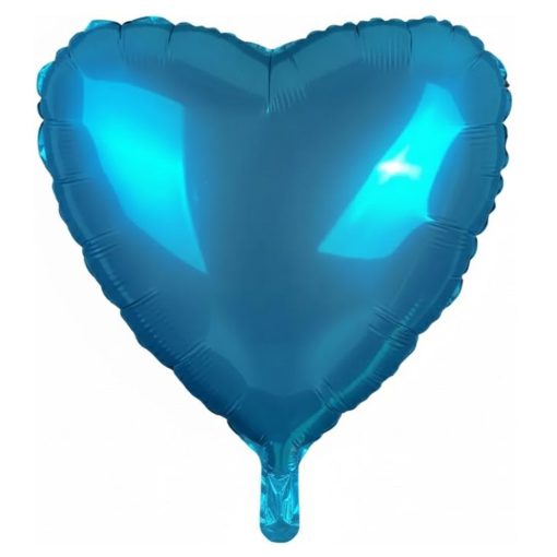 Кулька серце Сатин Небесно-Блакитне | 45 см з гелієм
