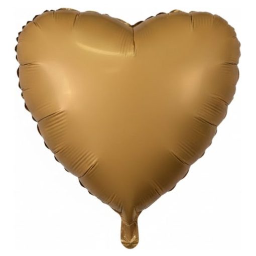 Кулька серце Сатин Шоколадне | 45 см з гелієм