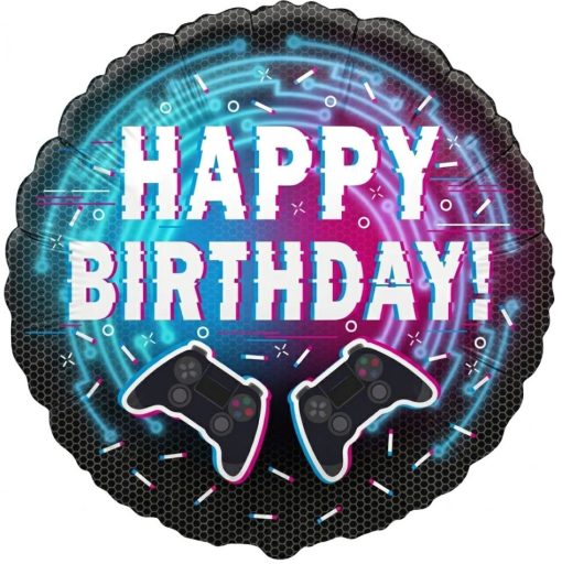 Кулька круг "Happy Birthday" джойстики з гелієм