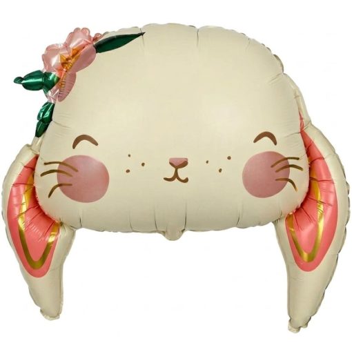 Кулька фігура Кролик з квіточкою з гелієм